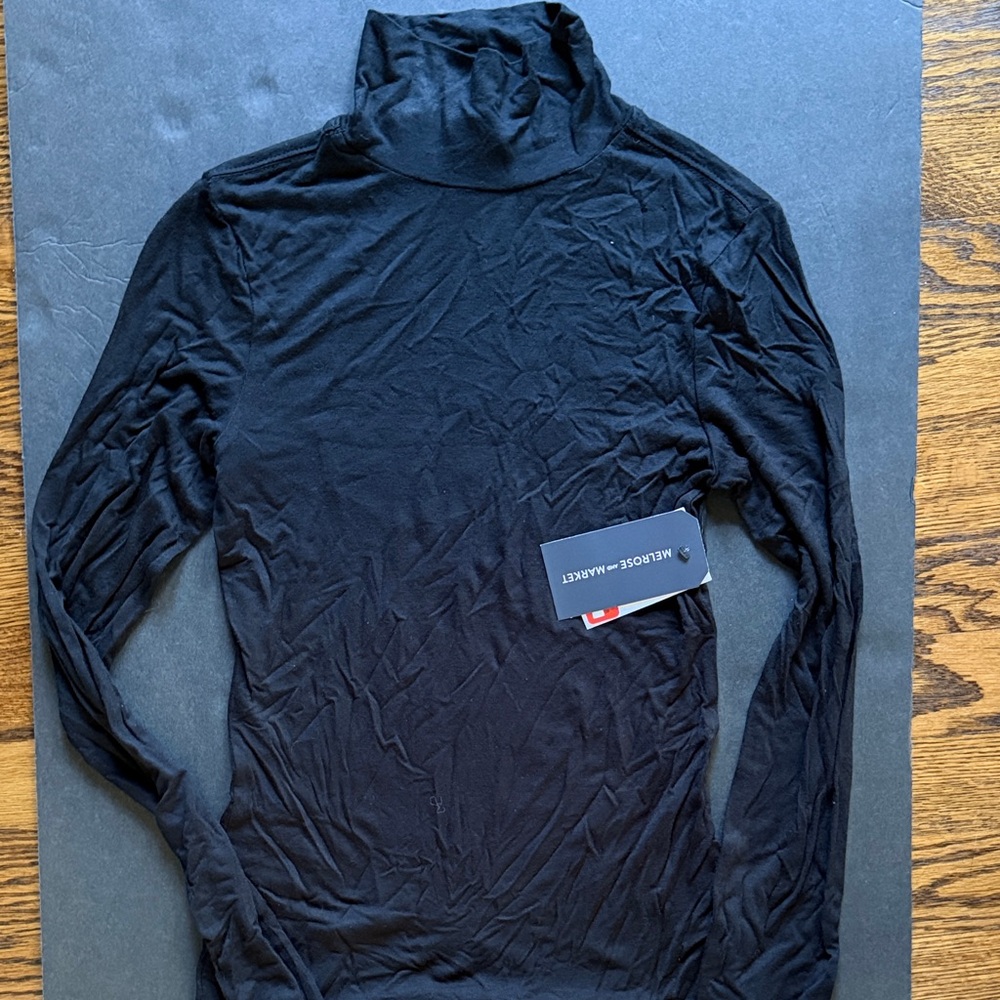 Melrose and Market XXS Black Turtleneck Long Sleeve Top
